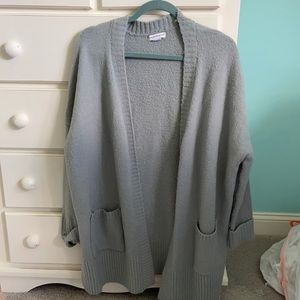 Blueish-grey cozy cardigan